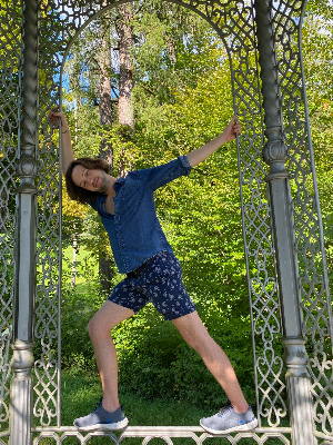 Me posing in a little rotunda in Austria.